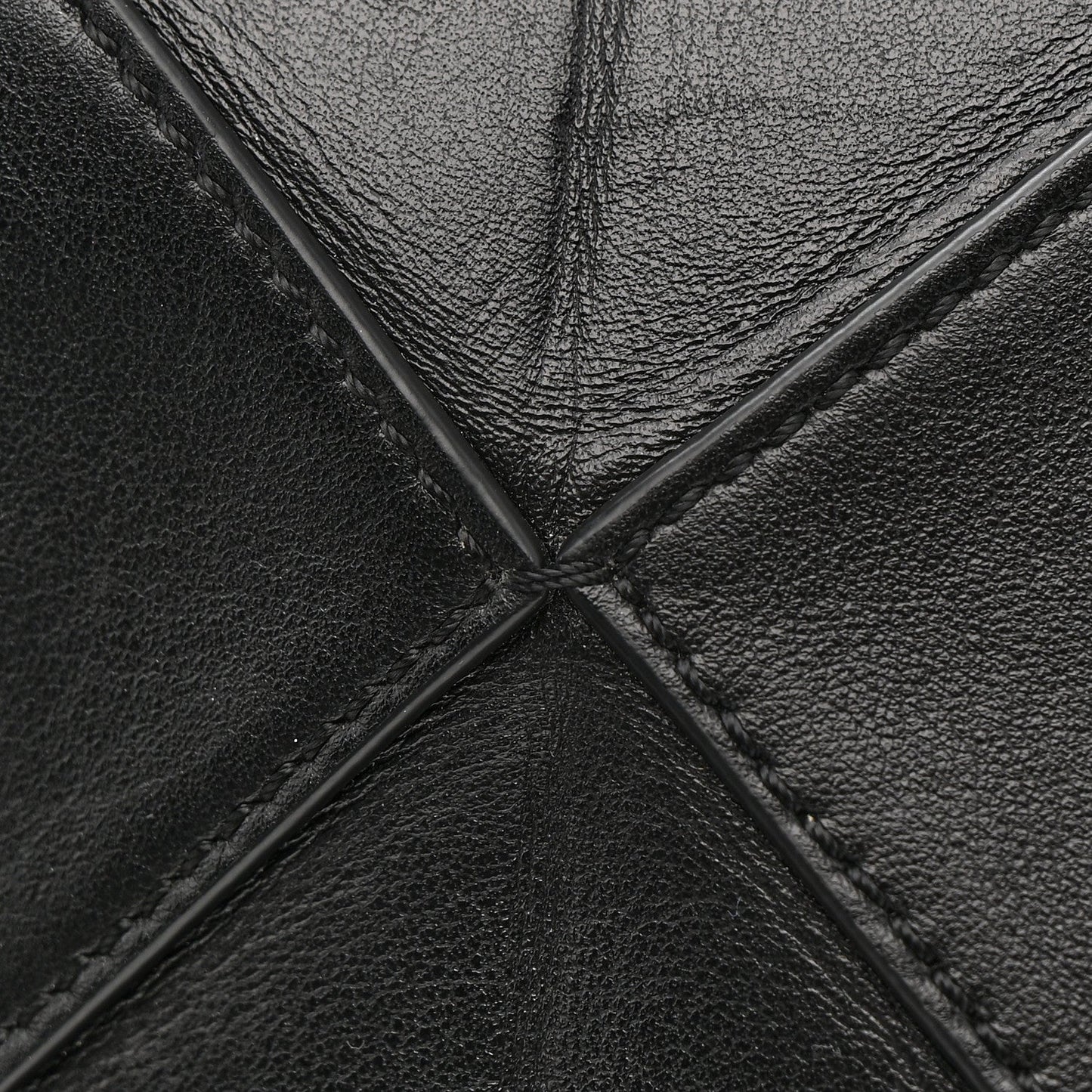 Shiny Calfskin Mini Puzzle Fold Tote Black