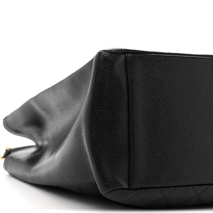 Caviar Quilted Grand Shopping Tote GST Black