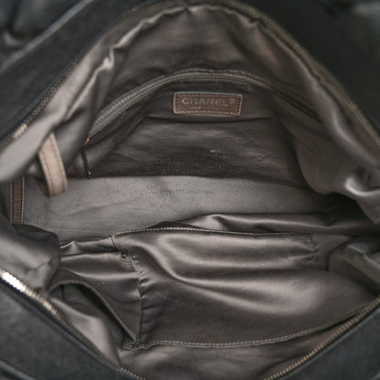 Calfskin Bubble Quilt Bowler Black
