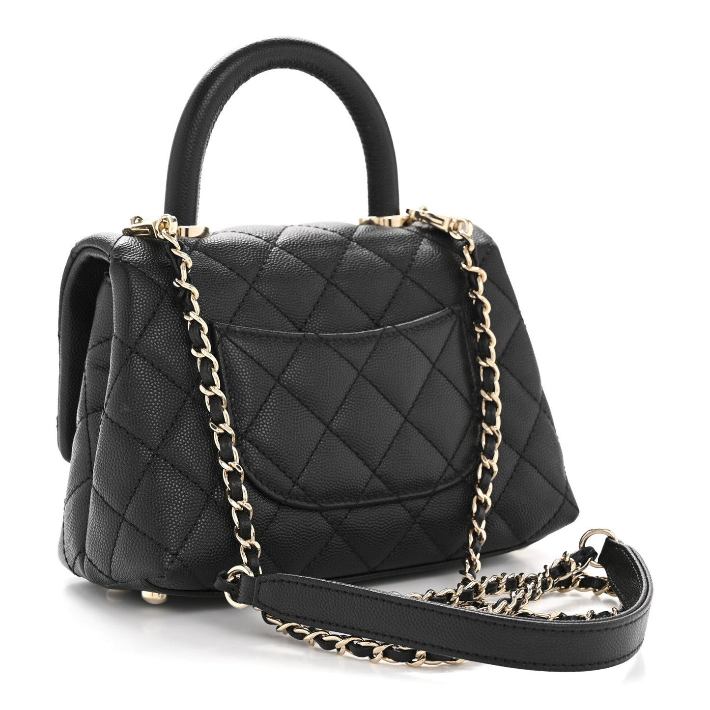 Caviar Quilted Extra Mini Coco Handle Flap Black