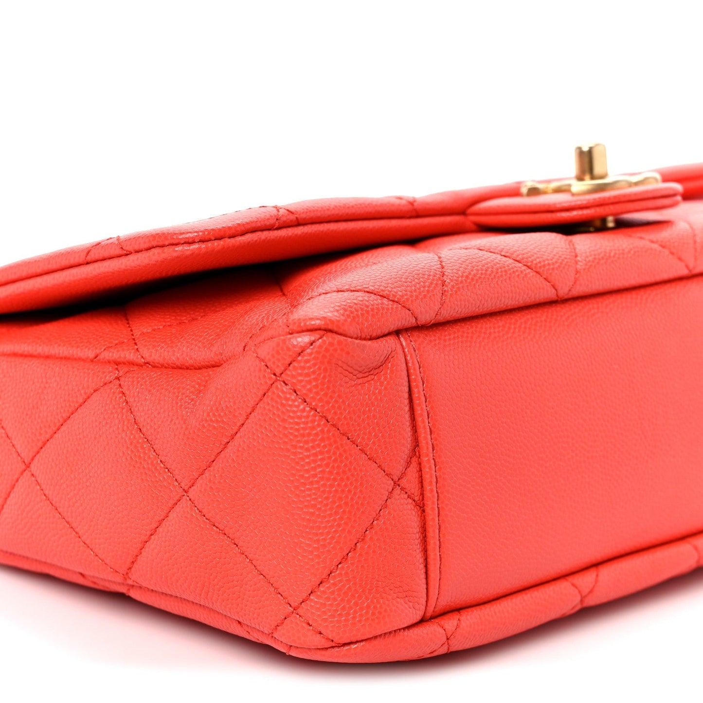 Caviar Quilted CC Melody Single Flap Orange