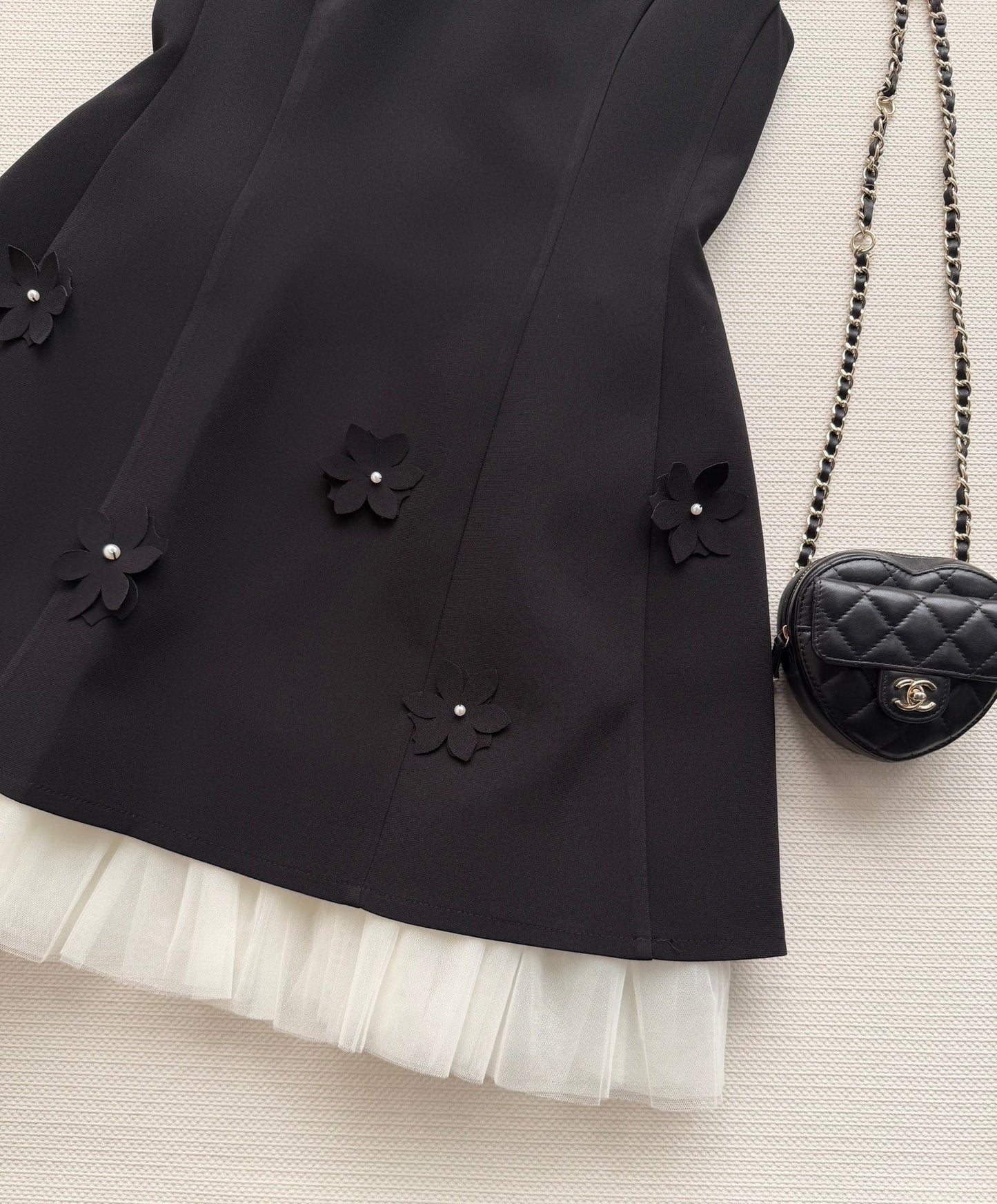 CC Bow-Tie Sleeveless Dress Black Polyester 352971
