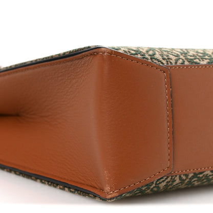 Jacquard Anagram Calfskin Buckle Tote Green