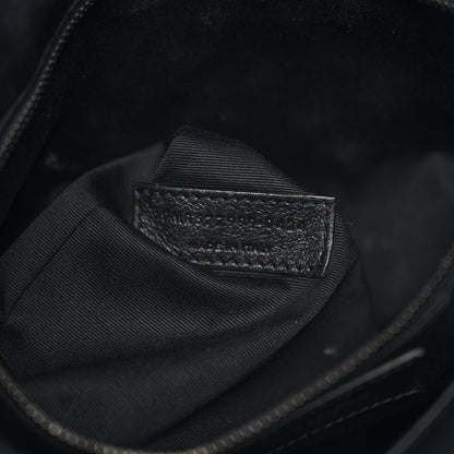 Crinkled Calfskin Matelasse Monogram Medium Niki Shopper Tote Black