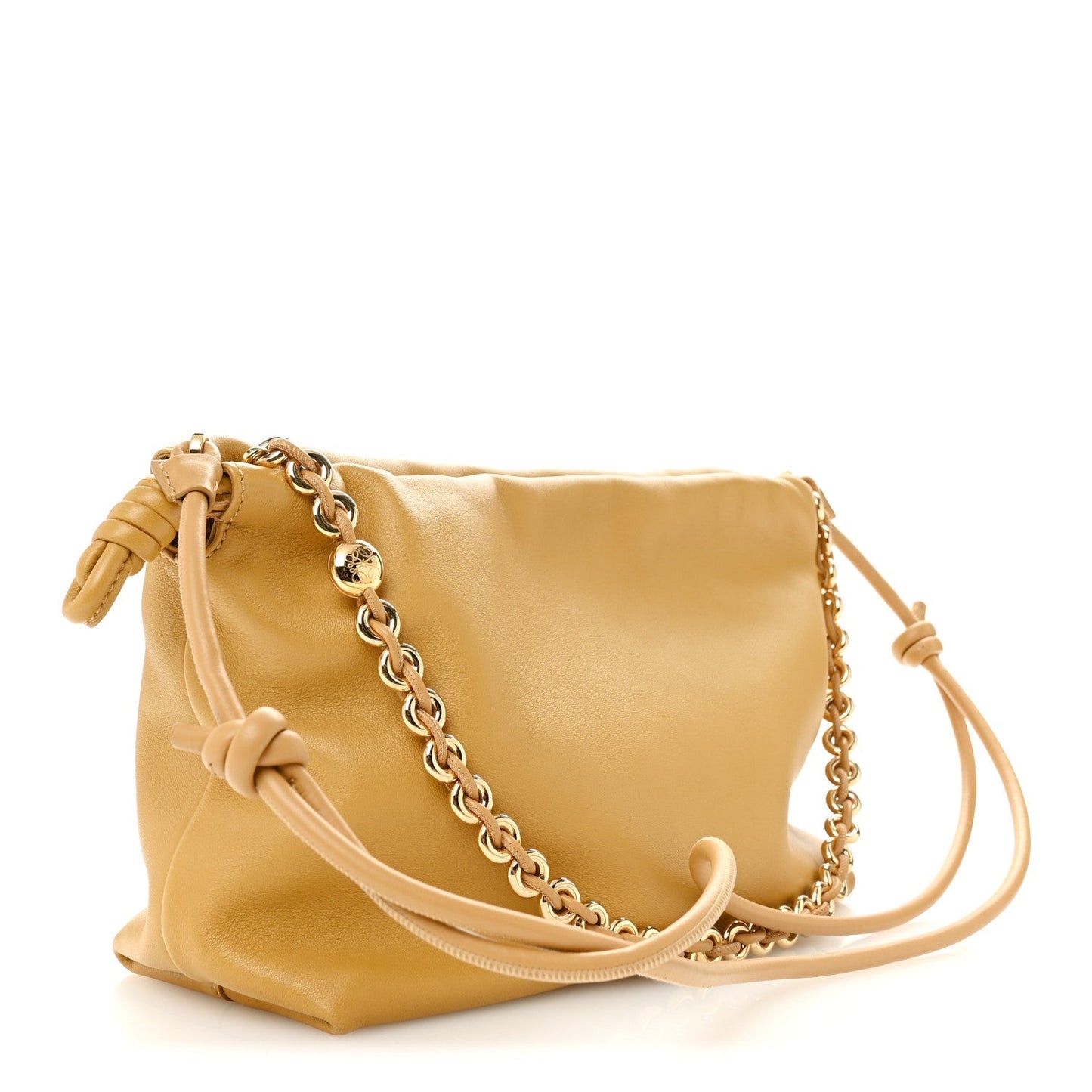 Mellow Nappa Donut Medium Chain Flamenco Knot Clutch Sahara