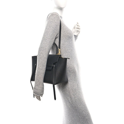 Grained Calfskin Mini Belt Bag Black