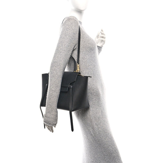 Grained Calfskin Mini Belt Bag Black