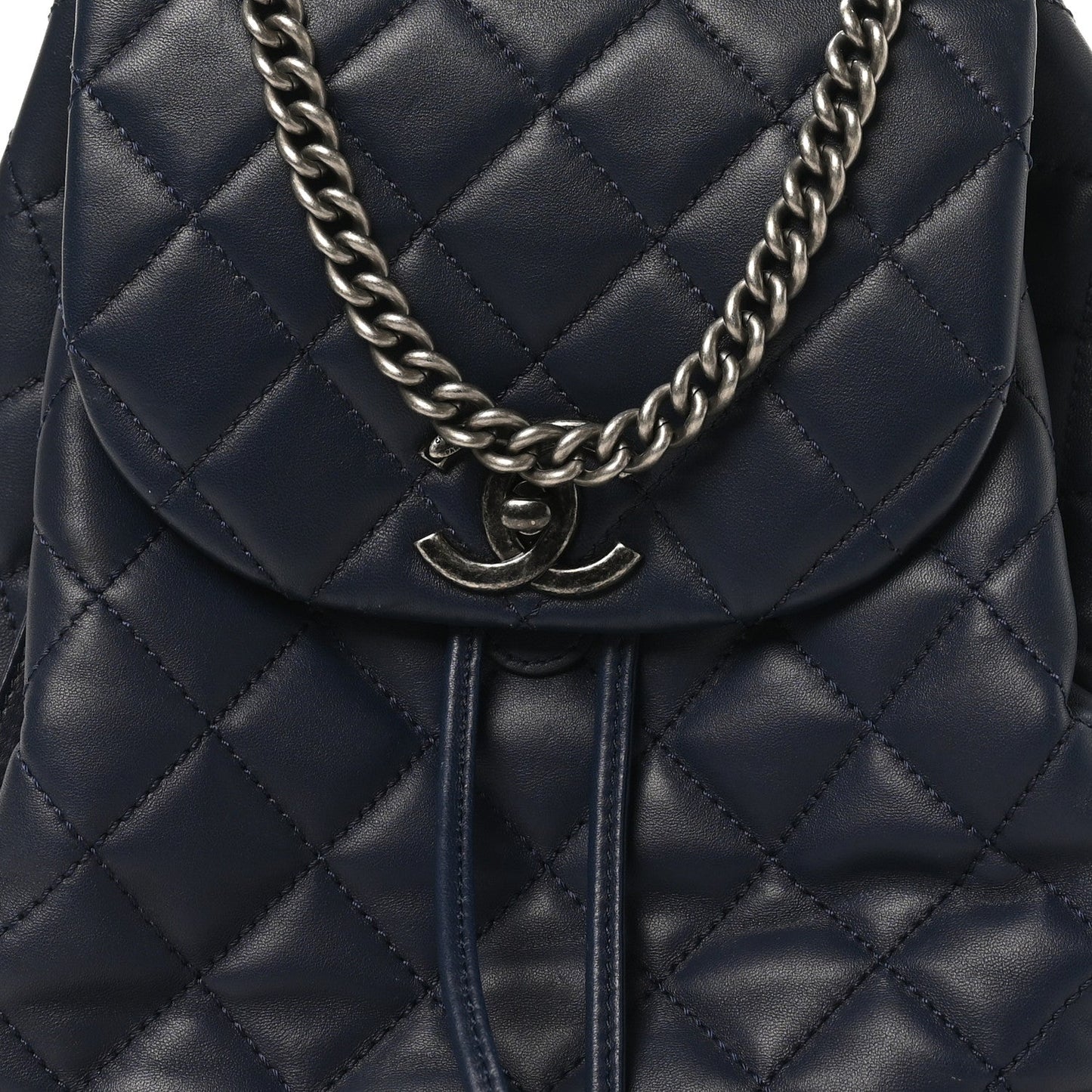Lambskin Quilted Daily Supple Backpack Blue
