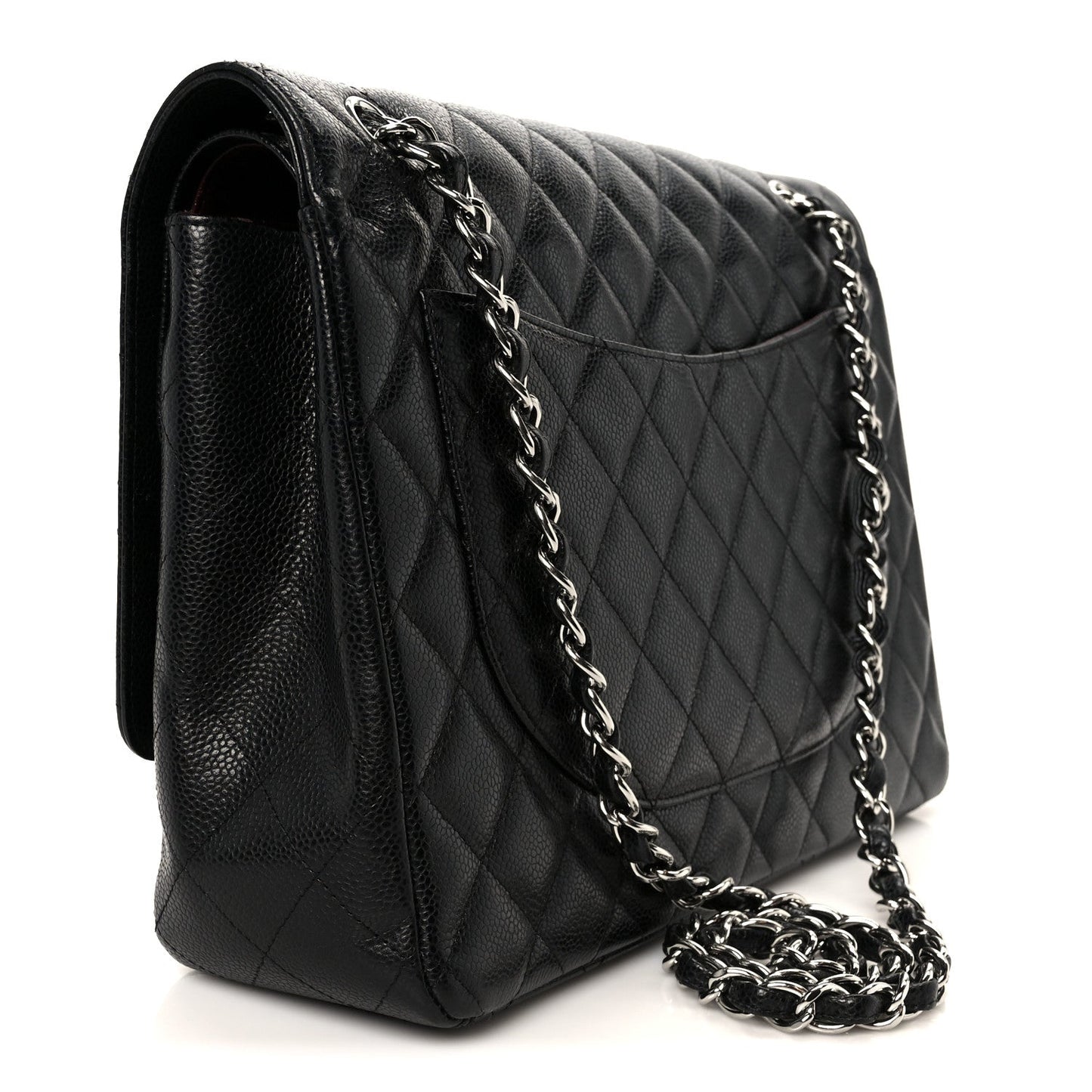 Caviar Quilted Maxi Double Flap Black