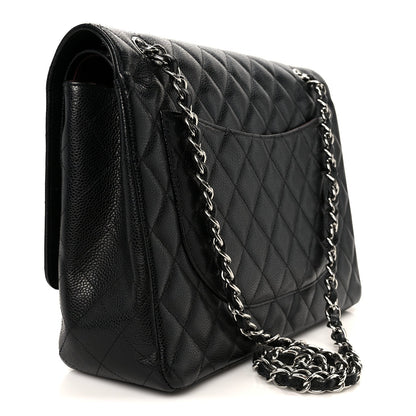 Caviar Quilted Maxi Double Flap Black