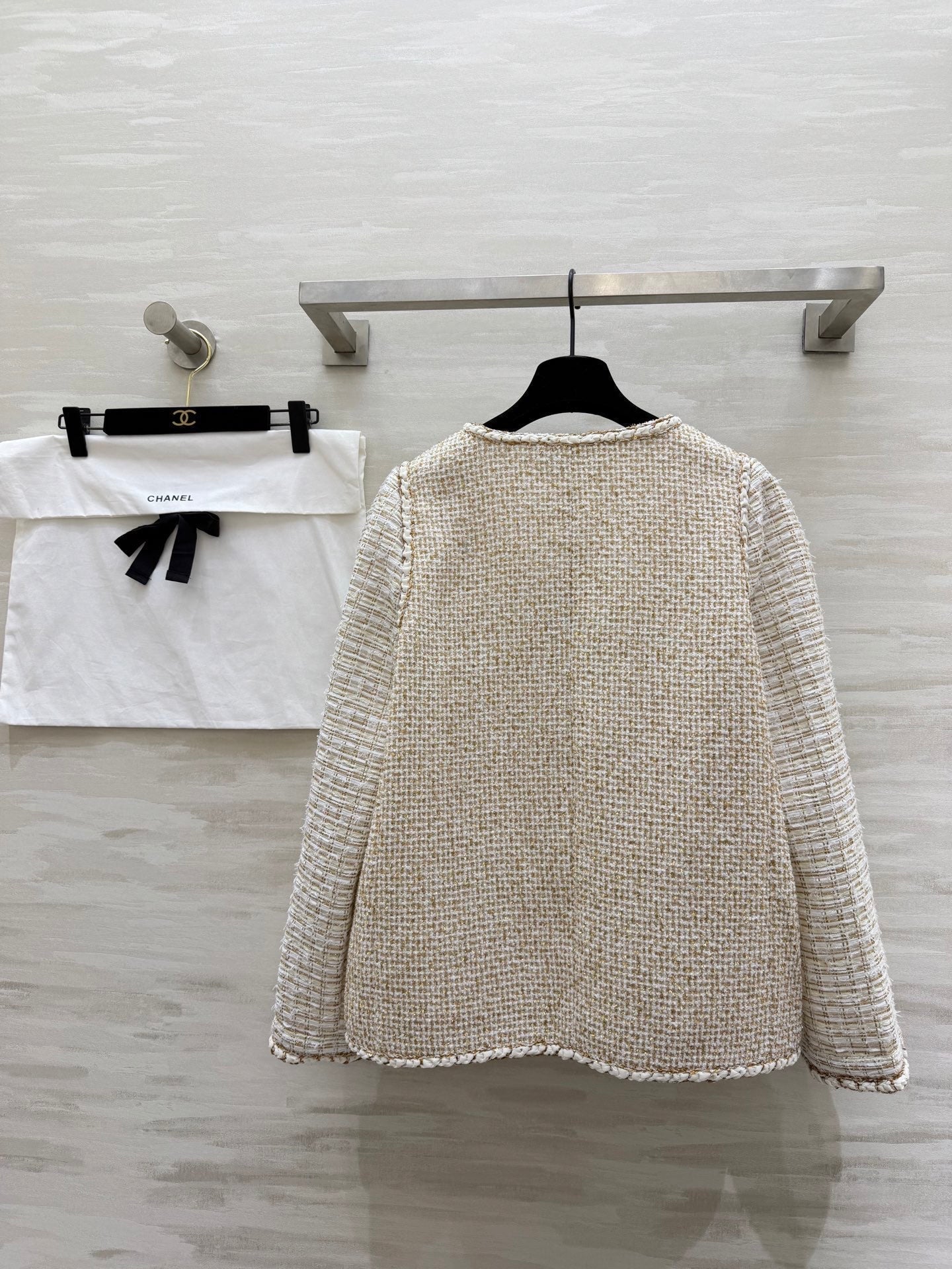 CC 26s Cruise Jacket Beige Tweed Weave & Gold Thread