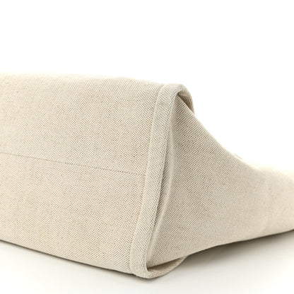 Linen Vitello Large Logo Tote Natural