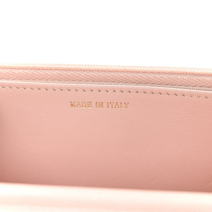 Caviar Quilted Crystal Enamel CC Wallet On Chain WOC Light Pink