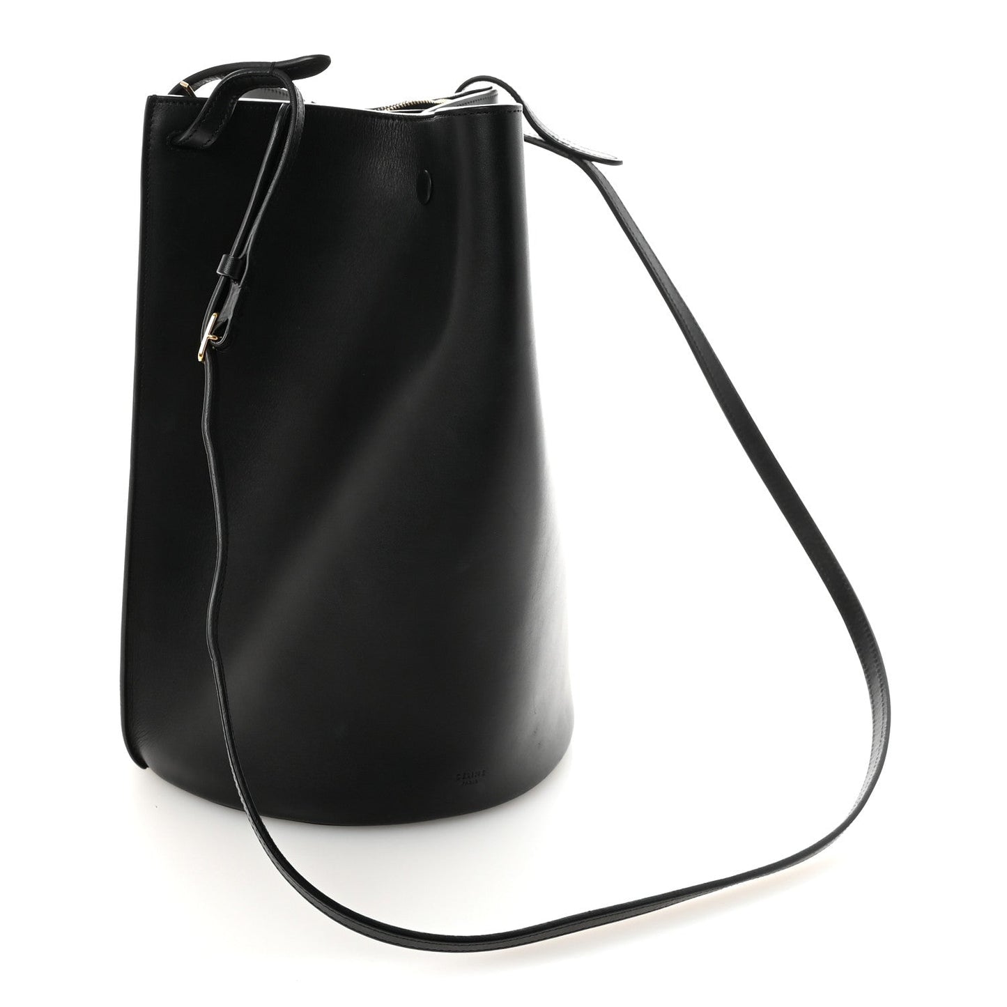 Smooth Calfskin Medium Pinched Bag Black