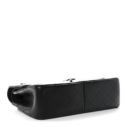 Caviar Quilted Jumbo Double Flap Black