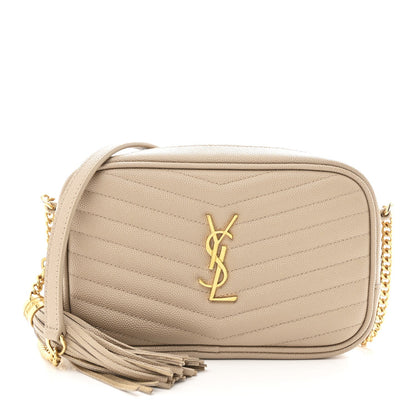 Grain De Poudre Matelasse Monogram Mini Lou Camera Bag Dark Beige