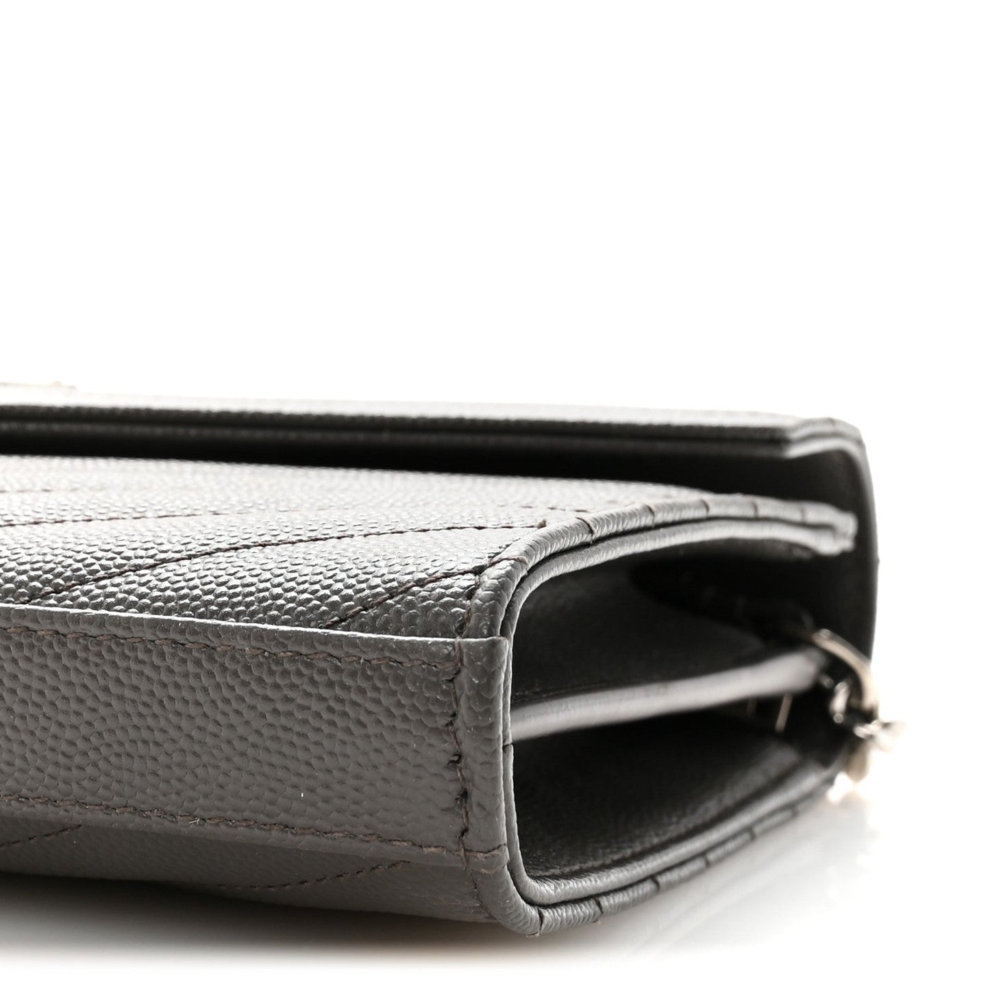 Grain De Poudre Matelasse Chevron Monogram Chain Wallet Earth