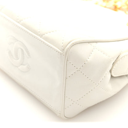 Lambskin Quilted Shoulder Bag White