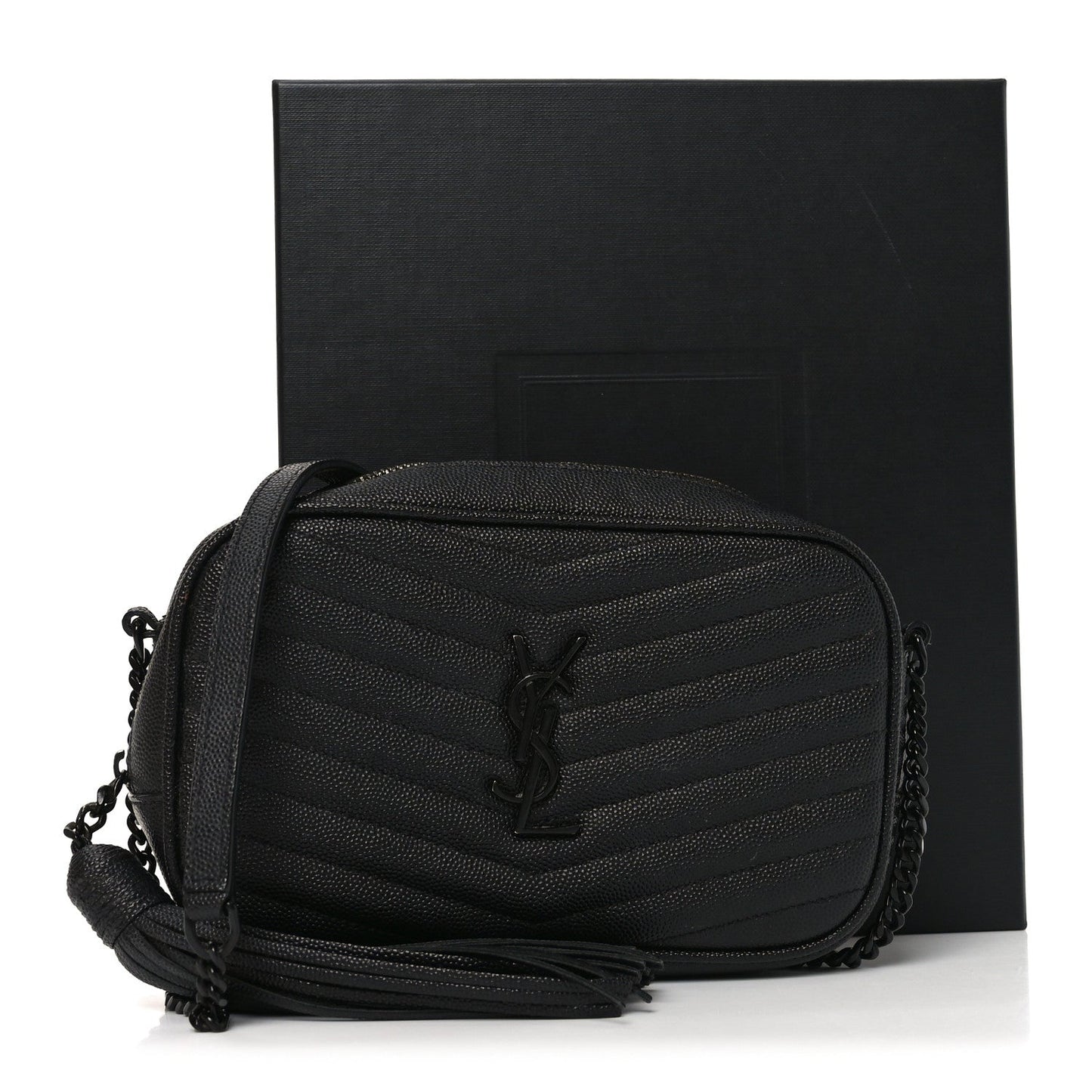 Grain De Poudre Matelasse Monochrome Monogram Mini Lou Camera Bag Black