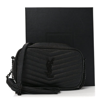 Grain De Poudre Matelasse Monochrome Monogram Mini Lou Camera Bag Black
