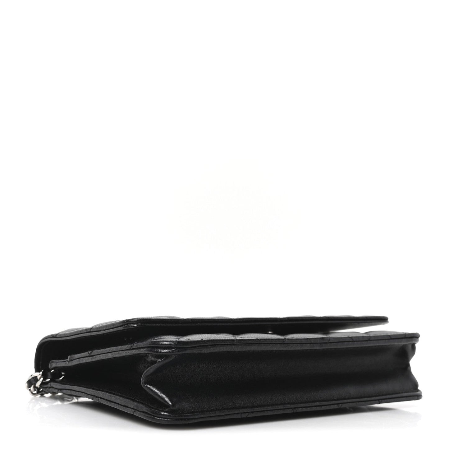 Lambskin Quilted Wallet On Chain WOC Black