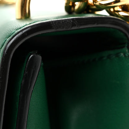 Calfskin Studded Small Padlock Shoulder Bag Emerald