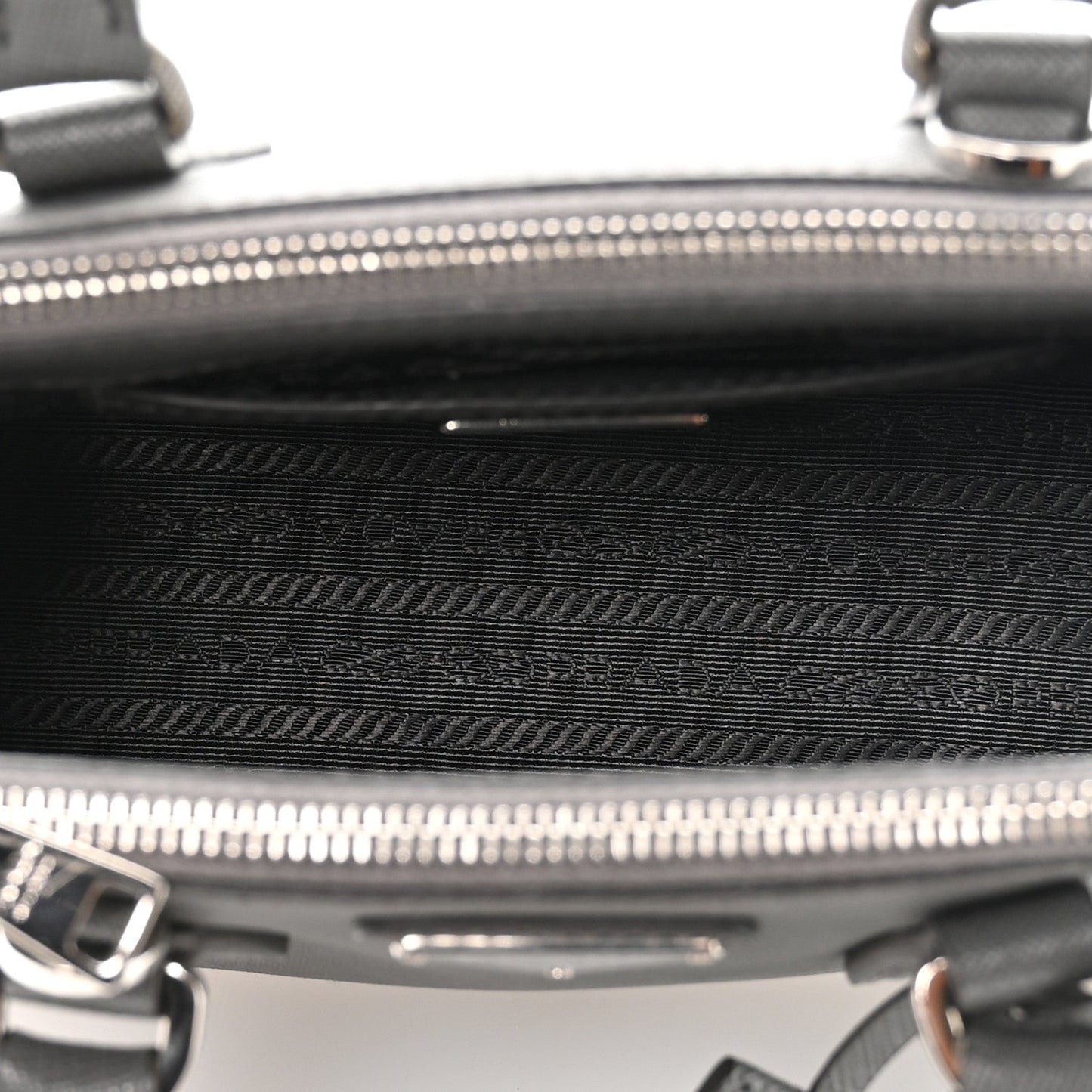 Saffiano Micro Galleria Double Zip Tote Marmo