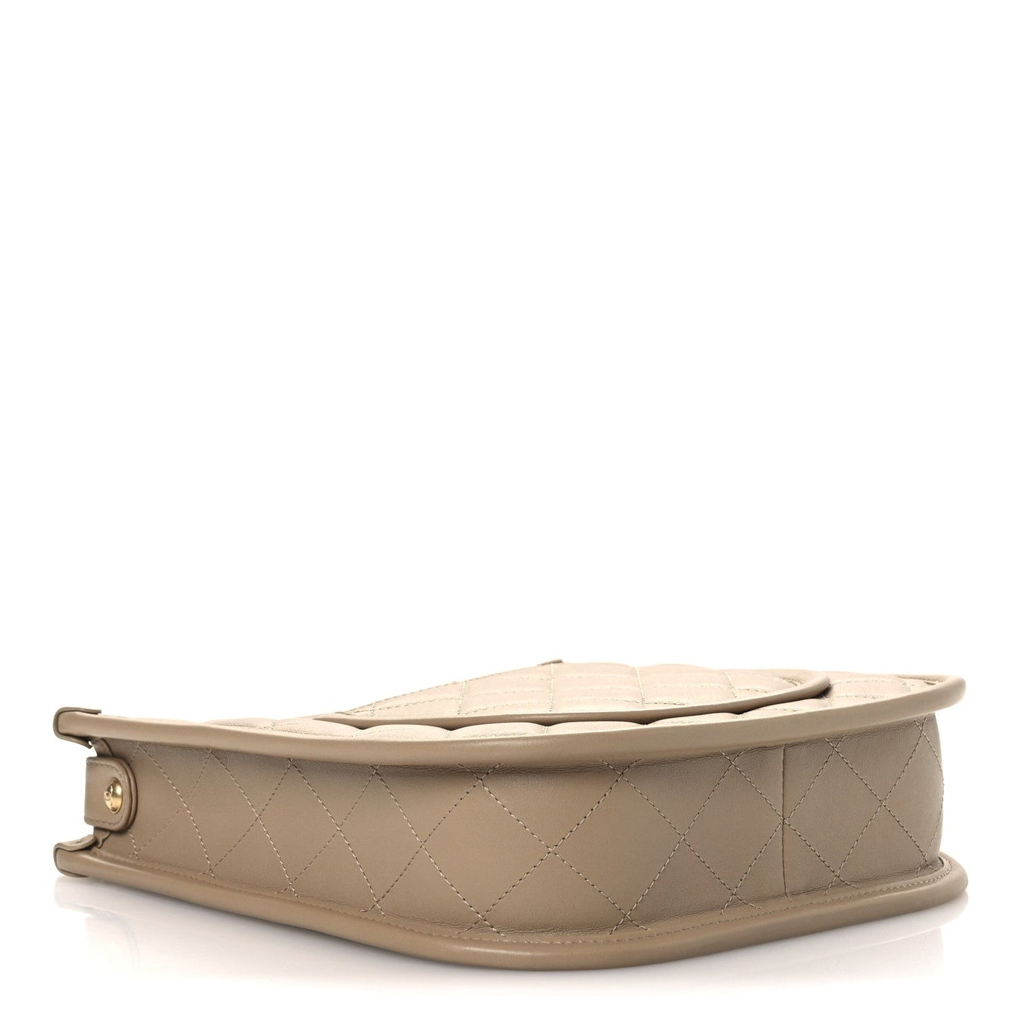 Calfskin Quilted Small Hobo Beige
