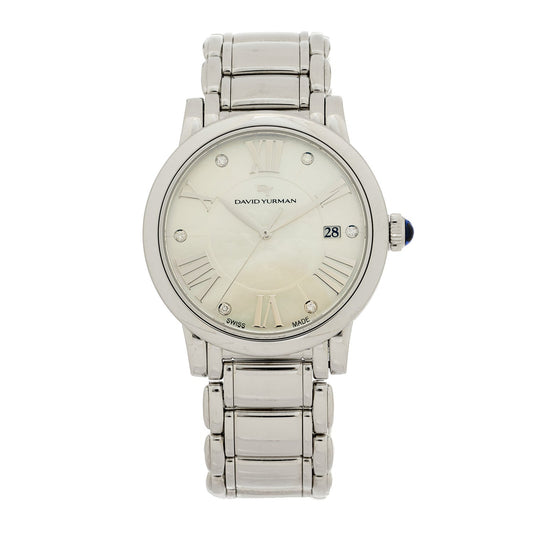 Stainless Steel Diamond Mother of Pearl 38mm Classic Quartz Watch