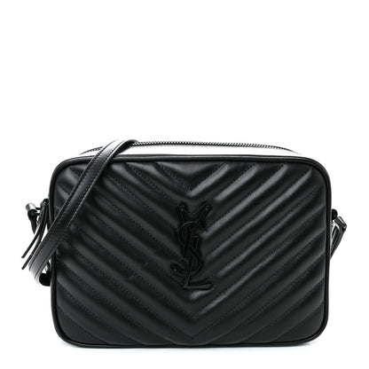 Calfskin Matelasse Monogram Monochrome Lou Camera Bag Black
