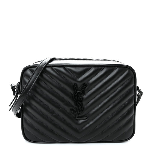 Calfskin Matelasse Monogram Monochrome Lou Camera Bag Black