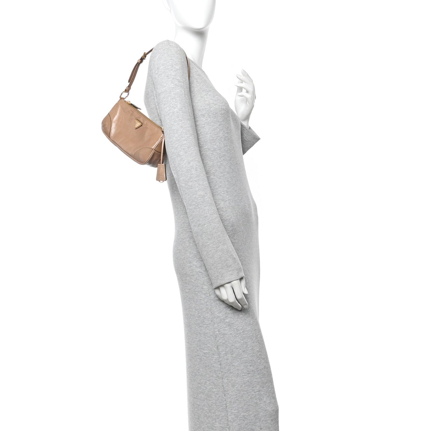 Soft Lux Calfskin Re-Edition 2002 Shoulder Bag Travertine