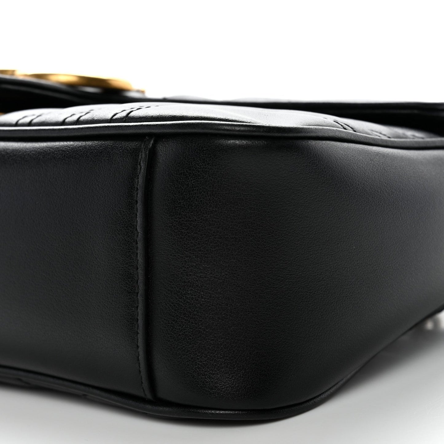 Calfskin Matelasse Small GG Marmont Shoulder Bag Black