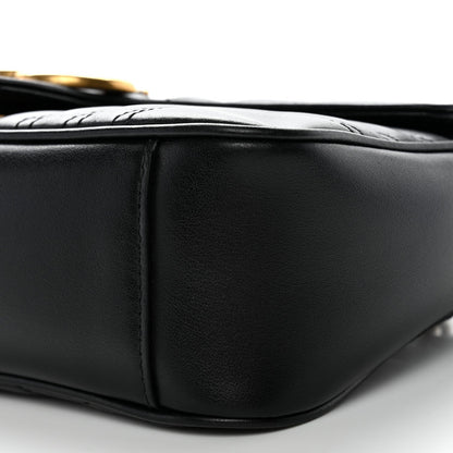 Calfskin Matelasse Small GG Marmont Shoulder Bag Black
