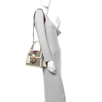 GG Supreme Monogram Small Queen Margaret Top Handle Bag White