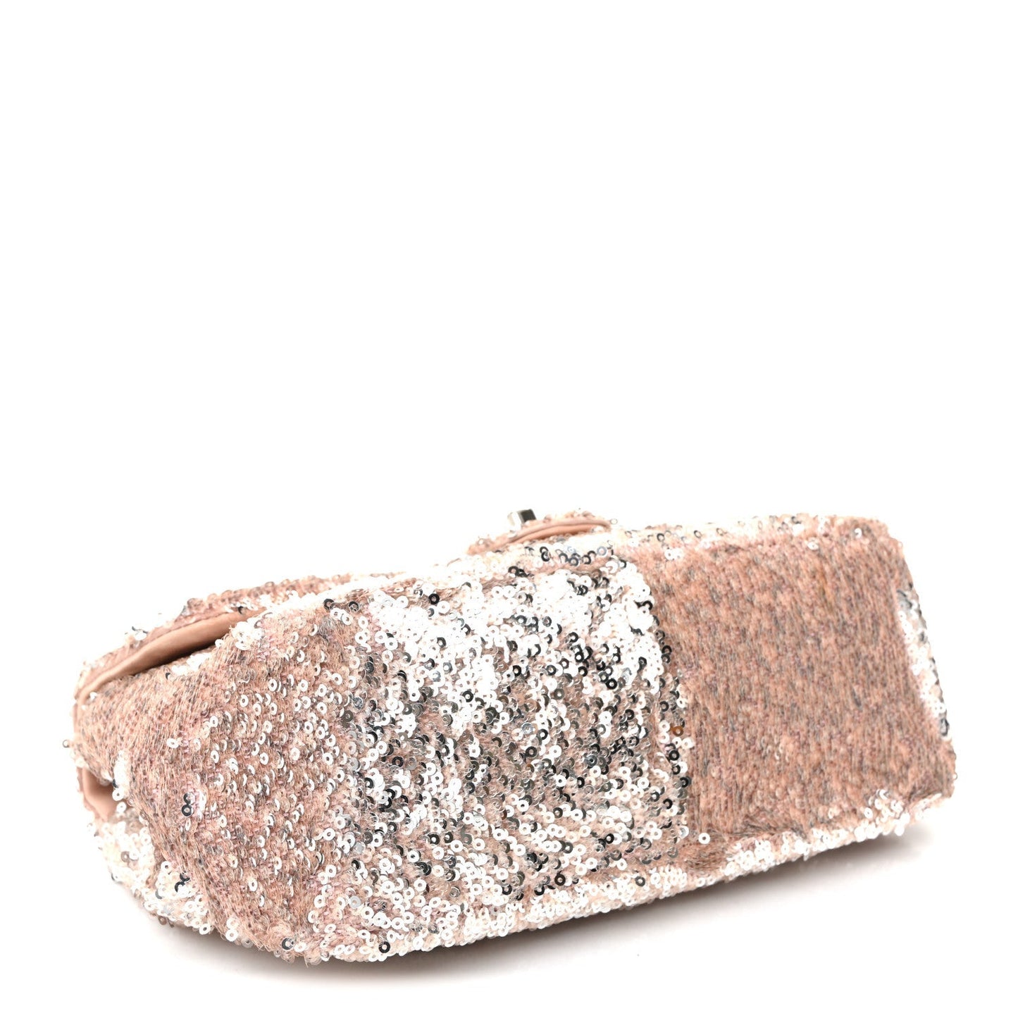 Sequin Mini Flap Light Pink Silver
