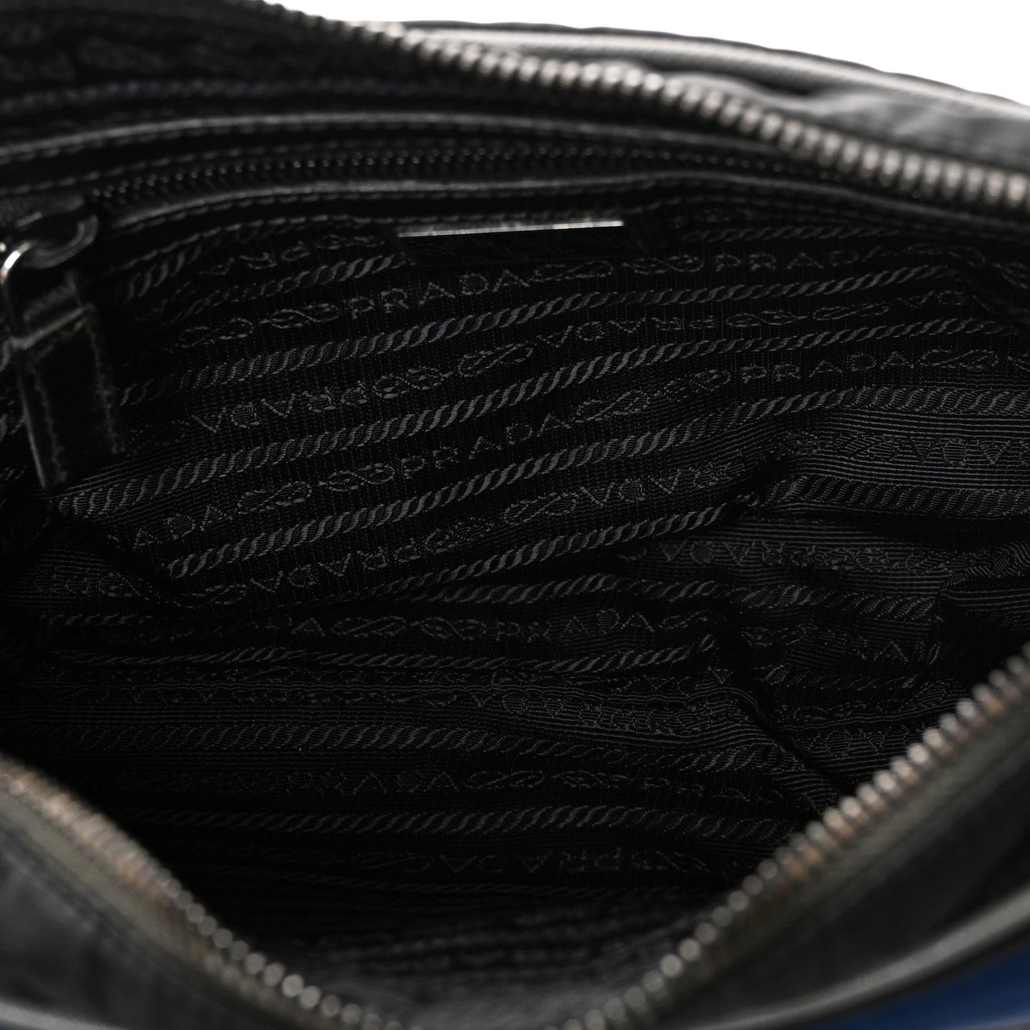 Tessuto Nylon Saffiano Pocket Single Snap Buckle Messenger Flap Bag Black Bleuette Marmo