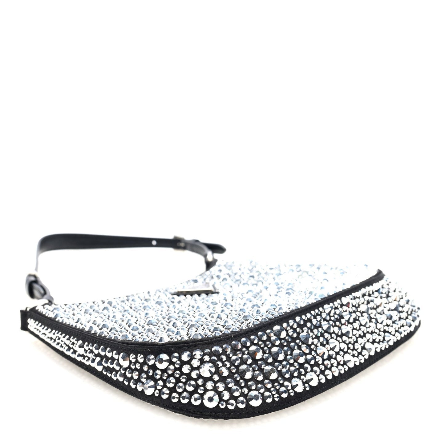 Satin Crystal Cleo Adjustable Strap Shoulder Bag Metal