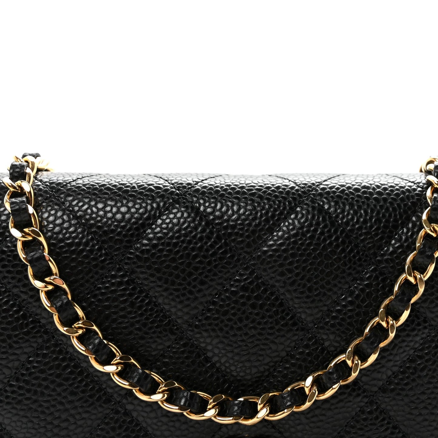 Caviar Quilted CC Turnlock Wallet On Chain WOC Black