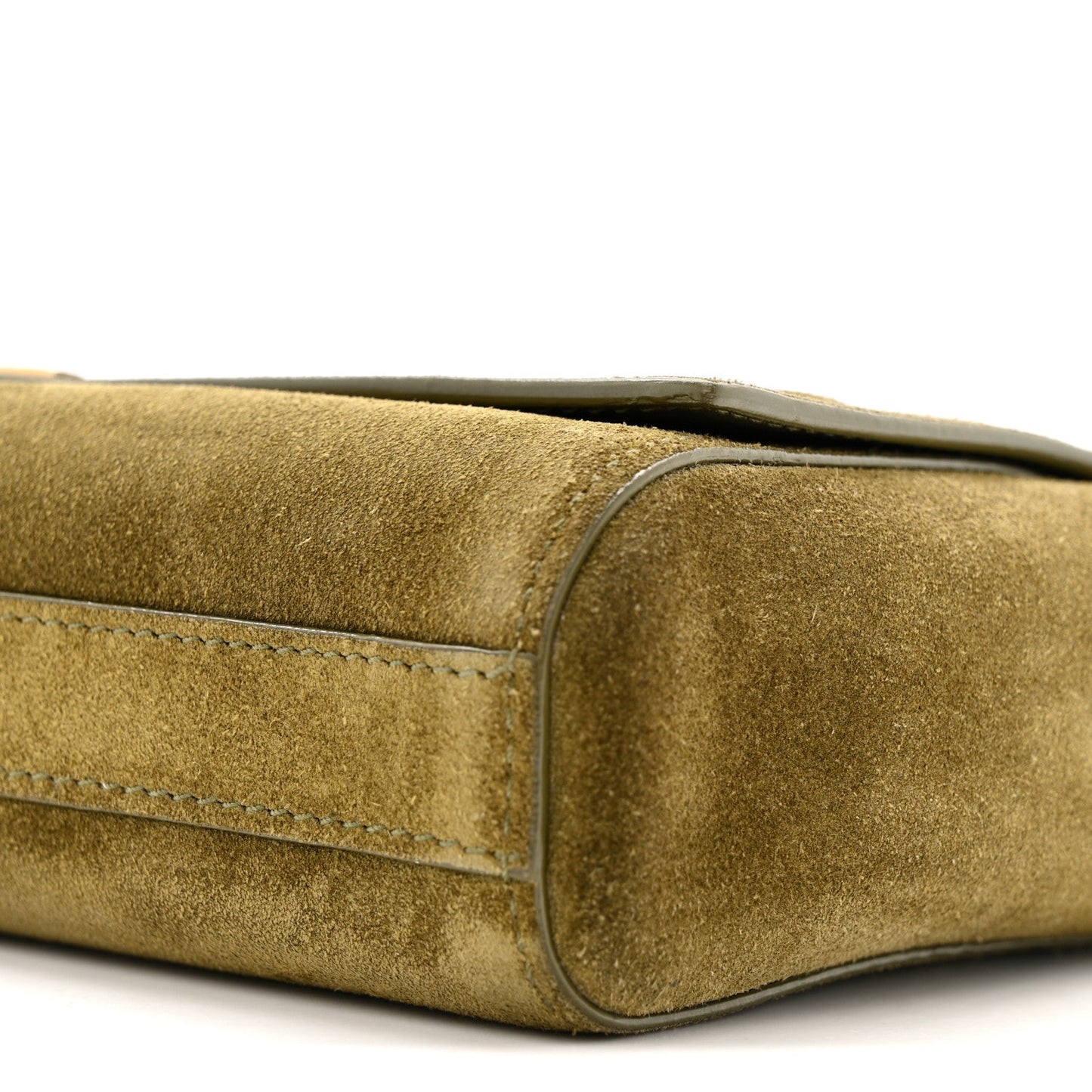 Smooth Calfskin Suede Small Reversible Monogram Kate Satchel Loden Green