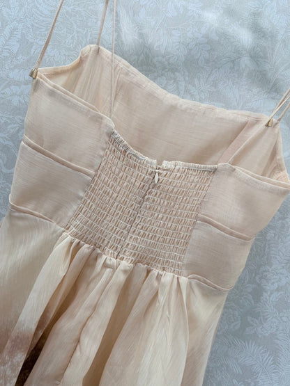 Zimmermann Polly Dress Brown Beige Cotton 347318