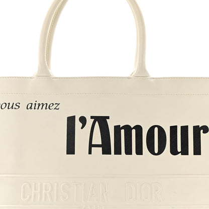 Calfskin Large Surrealism Book Tote Ivory