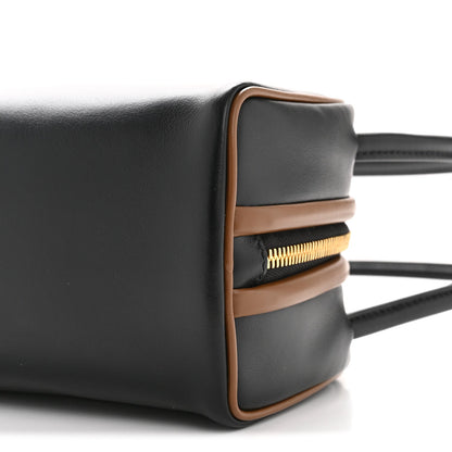 Soft Calfskin Swing Shoulder Bag Black Hazelnut
