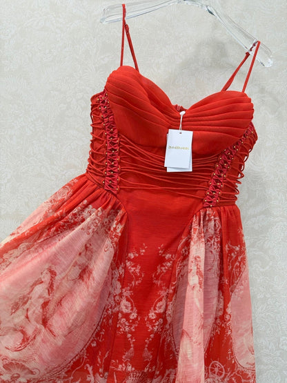Zimmerma Mermaid Floral Print Slip Dress 353084