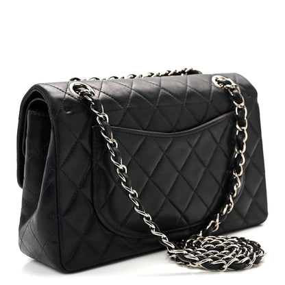 Lambskin Quilted Small Double Flap Navy