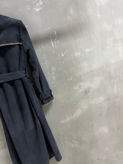 CC 25 Chain Trench Coat Blend Black Cashmere
