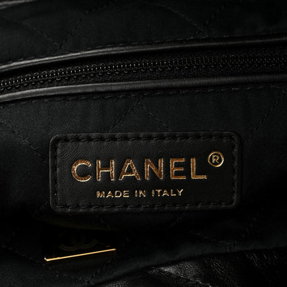 Shiny Calfskin Quilted Small Chanel 22 Black