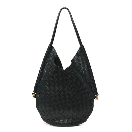 Nappa Intrecciato Medium Solstice Hobo Dark Green