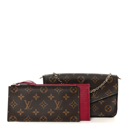 Monogram Pochette Felicie Chain Wallet Fuchsia