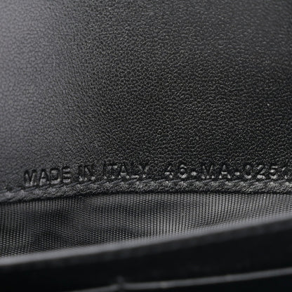 Goatskin Saddle Chain Wallet Pouch Black